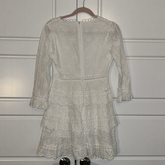 White embroidered mini dress - Picture 3 of 4
